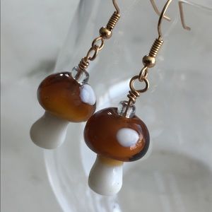 Toadstool rosegold earrings